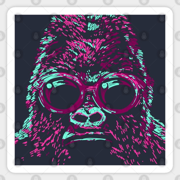 Sketchy Face Gorilla Sticker by machmigo